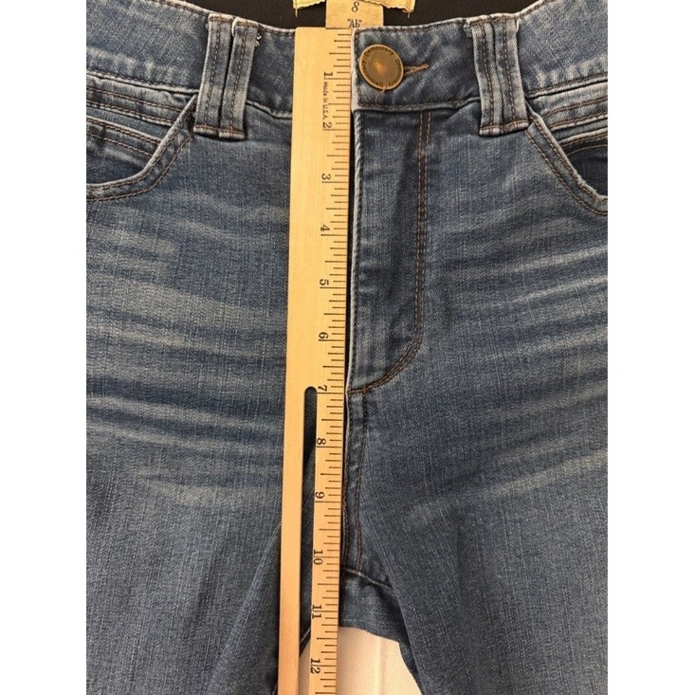 Democracy Jeans Womens 8 "Ab" solution Blue Distressed Raw Hem - Picture 8 of 10